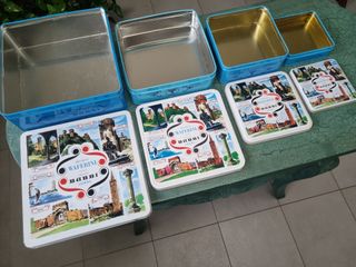 Set 4 Scatole Latta Waferini Babbi Cesena