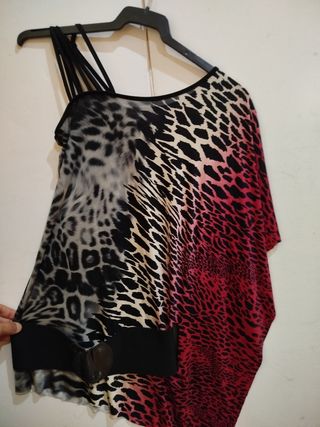 Blusa fiesta mujer estampado animal