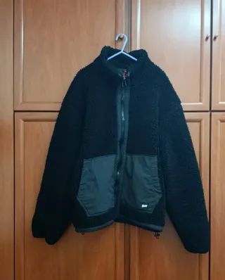 Chaqueta abrigo negro y gris