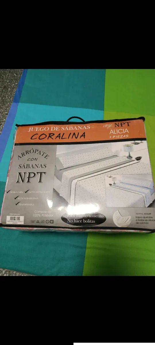 Juego Sábanas Coralina NPT Alicia 150cm