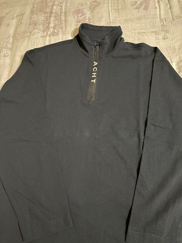Maglia uomo ACHT mezza zip nera
