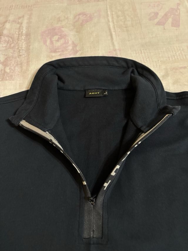 Maglia uomo ACHT mezza zip nera