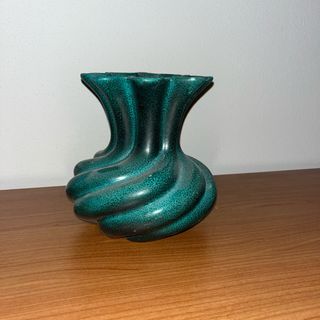 Vaso ceramica smaltata verde