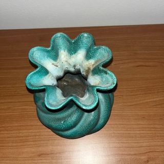 Vaso ceramica smaltata verde