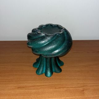 Vaso ceramica smaltata verde