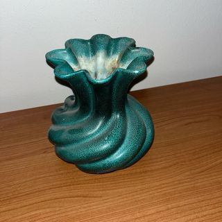 Vaso ceramica smaltata verde