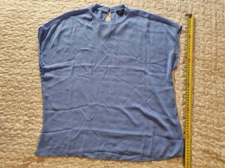 Maglietta donna senza maniche blu