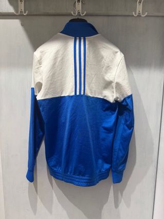 Felpa Adidas zip blu e bianca