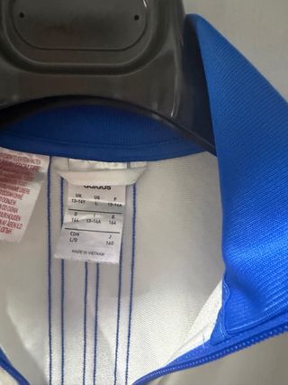 Felpa Adidas zip blu e bianca