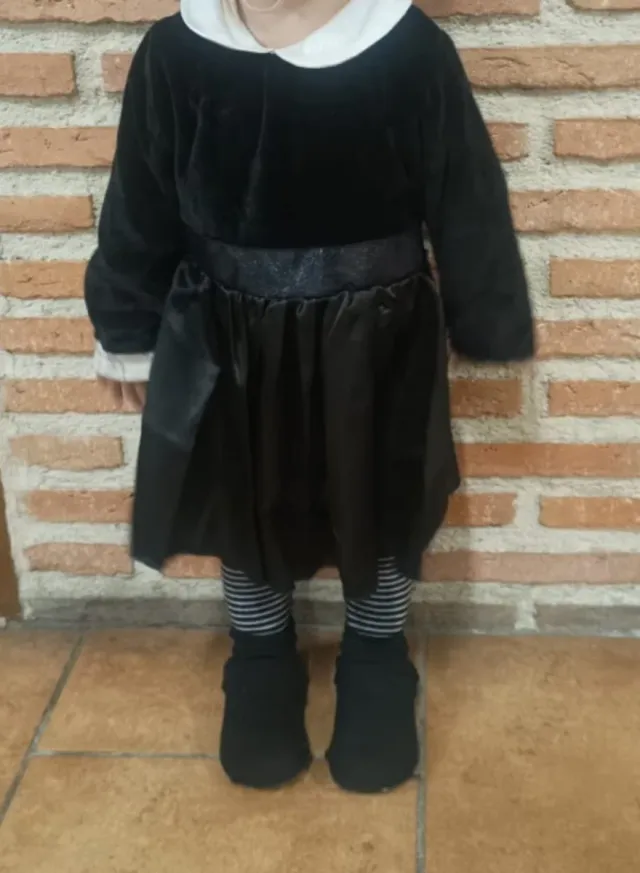 Disfraz Bebé Niña Halloween Miércoles Adams