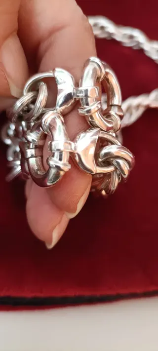 Conjunto Pulsera y Cordón Plata Vintage