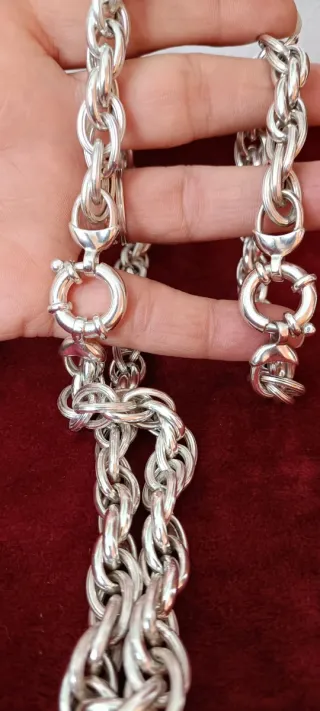 Conjunto Pulsera y Cordón Plata Vintage