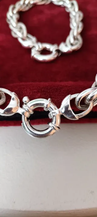 Conjunto Pulsera y Cordón Plata Vintage