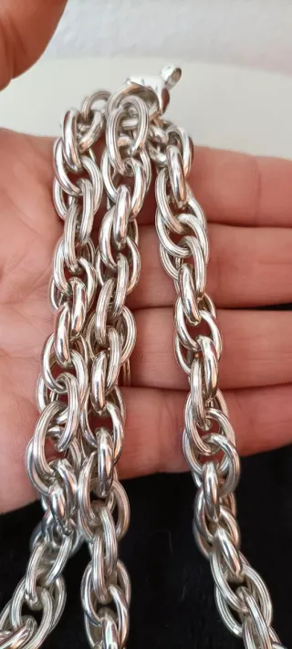 Conjunto Pulsera y Cordón Plata Vintage