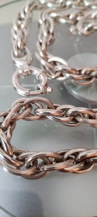 Conjunto Pulsera y Cordón Plata Vintage