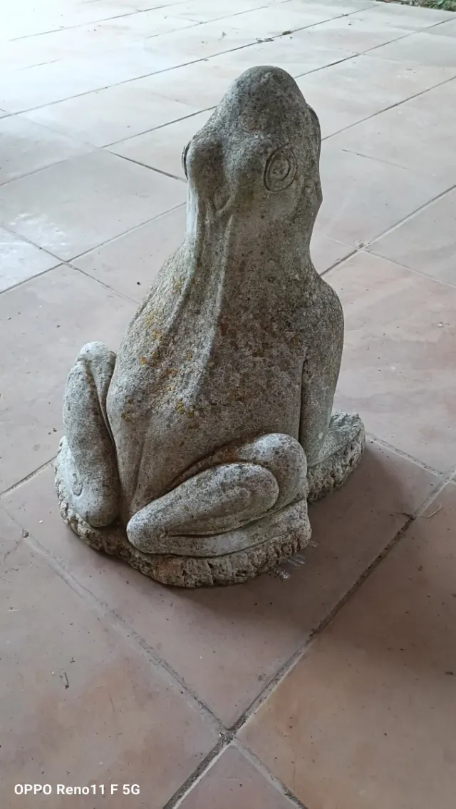 Rana de hormigón artesanal