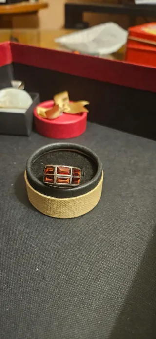 Anillo Plata Vintage 8 Granates