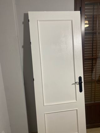 Puerta blanca con manilla negra 2 puertas por 40