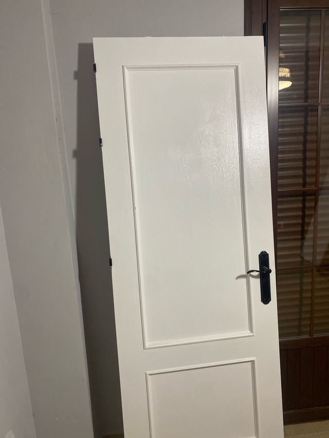 Puerta blanca con manilla negra 2 puertas por 40