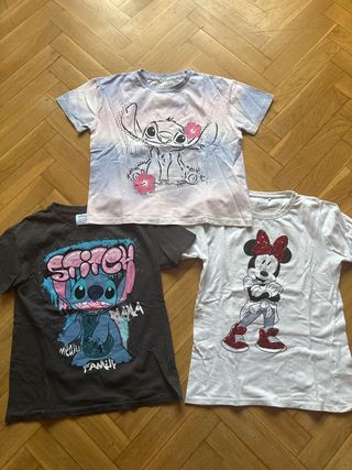 Lote 3 camisetas Stitch talla 10/12