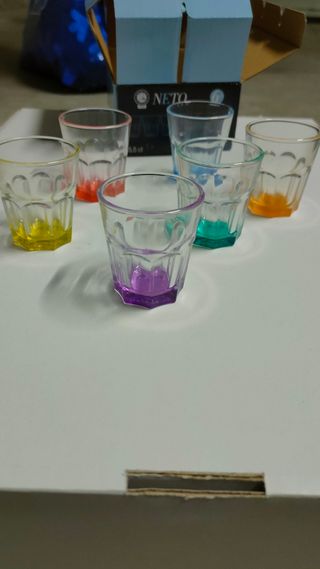 Set 6 Bicchieri Vetro Colorati