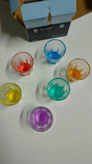 Set 6 Bicchieri Vetro Colorati