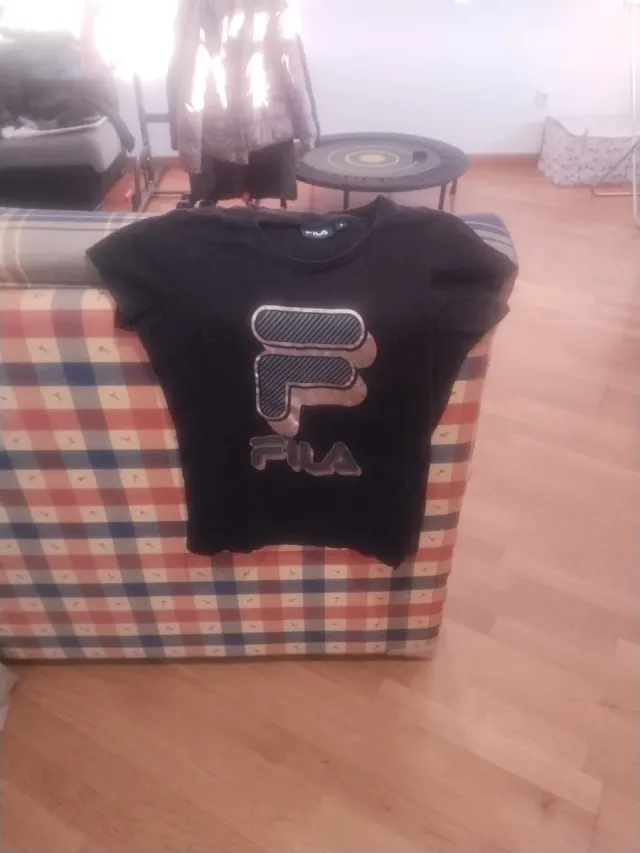 Camiseta Fila Negra Logo Grande