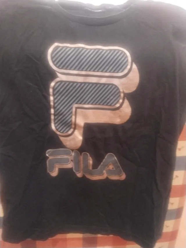 Camiseta Fila Negra Logo Grande