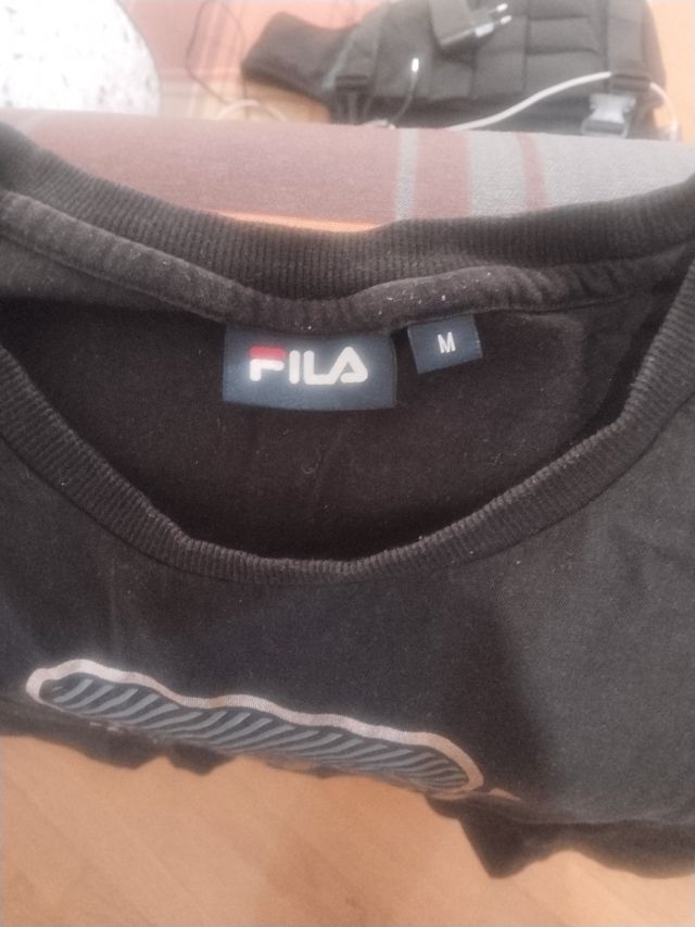 Camiseta Fila Negra Logo Grande