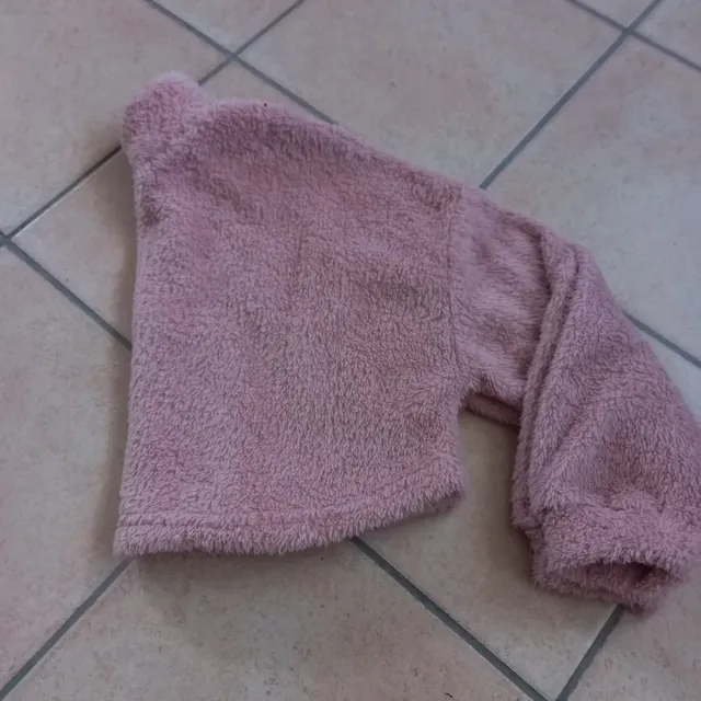 Maglione crop top rosa peloso XS
