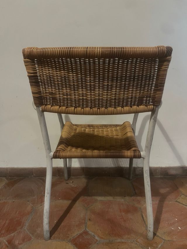 Conjunto de 10 Sillas Mimbre Sintético y Aluminio