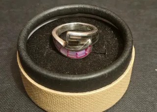 Anillo Plata Vintage Nacar Blanco y Rosa