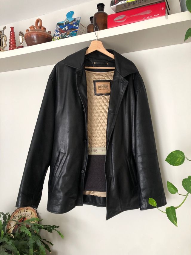 Chaqueta de cuero  Vintage Redskins para hombre