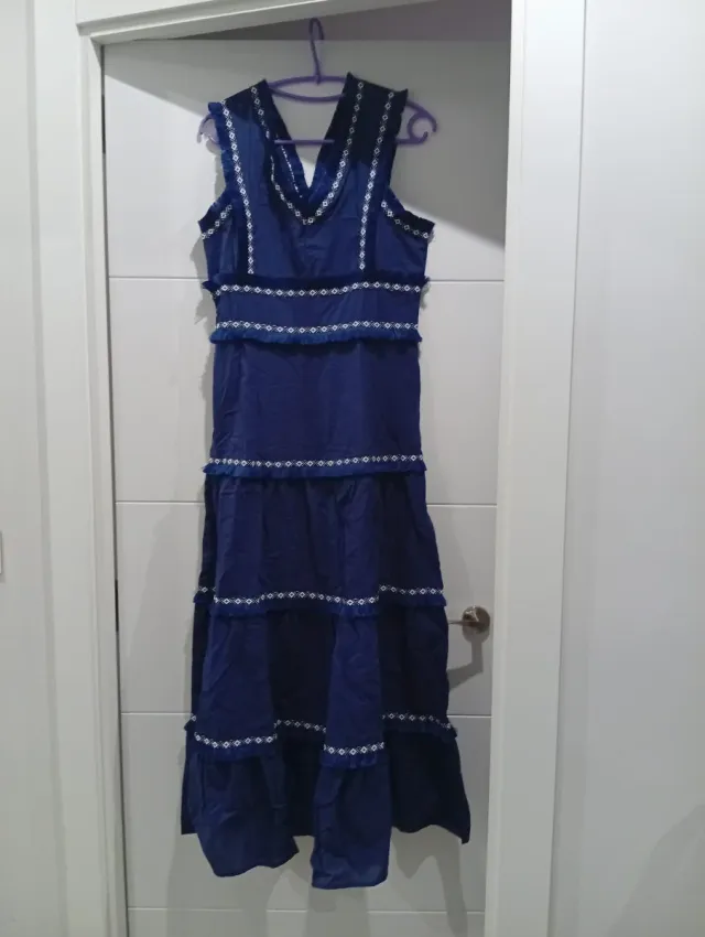 Vestido azul tirantes talla L sin usar