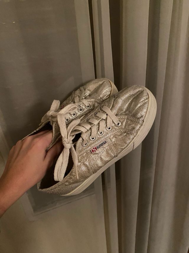 Zapatillas Superga doradas/plateadas