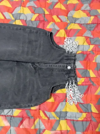 Pantaloni palazzo baggy con catene