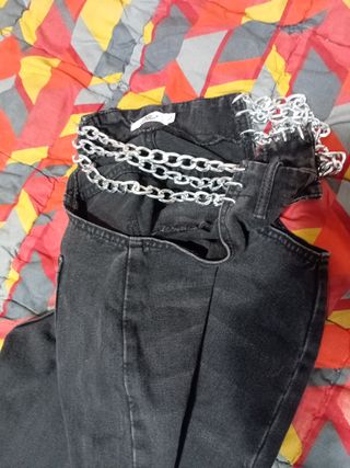 Pantaloni palazzo baggy con catene