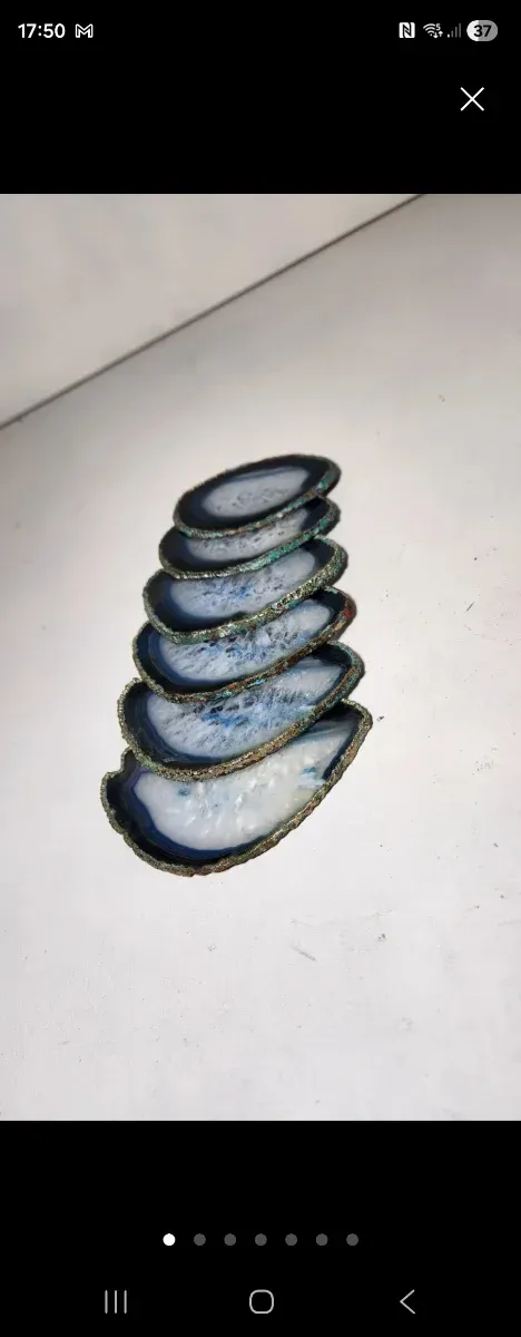 Lote 6 láminas ágata natural pulida