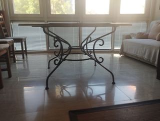 Mesa Octogonal Madera Maciza y Forja