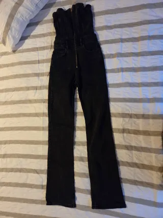 Mono Vaquero Negro Cremallera Delantera