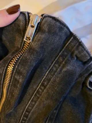 Mono Vaquero Negro Cremallera Delantera