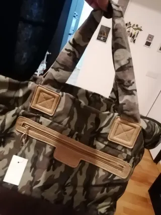Borsa camouflage tessuto