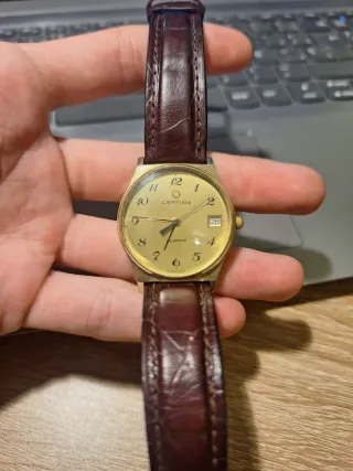 Reloj Certina Quartz Dorado y Marrón