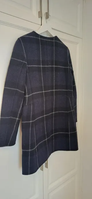 Abrigo Massimo Dutti cuadros azul