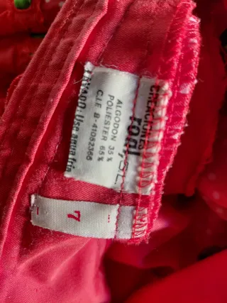 Traje Flamenca/sevillana Rojo y Verde. Talla 7