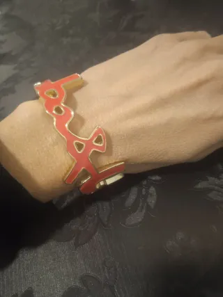 Pulsera Bimba y Lola dorada y roja