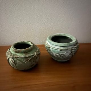 Coppia Vasi Terracotta Decorati