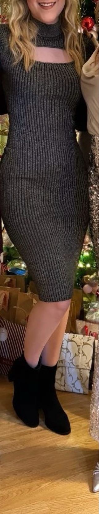 Vestido fiesta brillo negro/dorado Talla: S