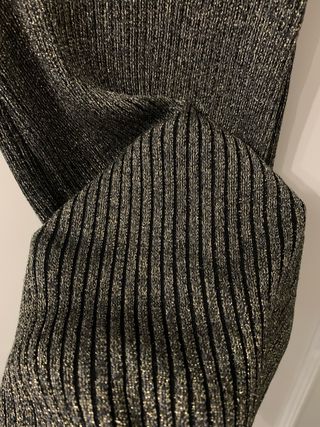 Vestido fiesta brillo negro/dorado Talla: S