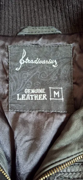 Cazadora Stradivarius Piel Negra Talla M